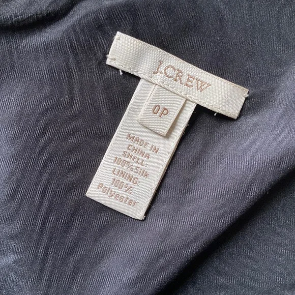 LIKE NEW J. Crew | Silk Chiffon Knot Dress Size 0 Petite Little Black Dress - Picture 4 of 16